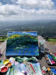 濃霧から夏雲の鹿野山